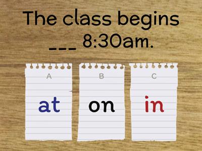 Prepositions of Time