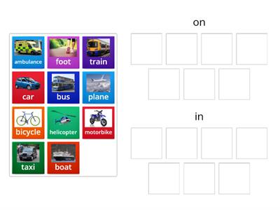 transport prepositions