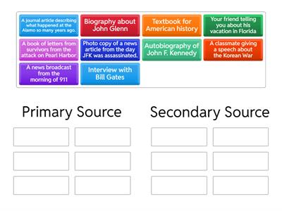 Primary and Secondary Sources