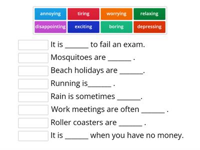 B1-B2 -ed/-ing adjectives ex3