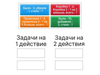 Расставьте задачи по действиям