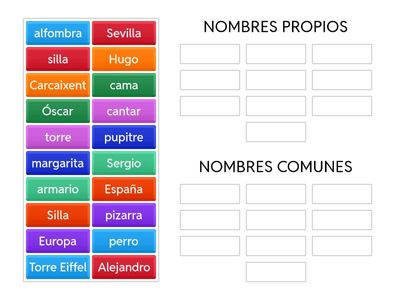 NOMBRES PROPIOS Y COMUNES