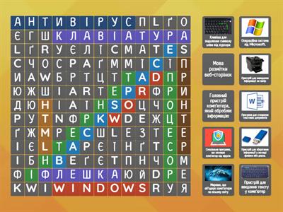 Кросворд"Інформатика 5 клас" Шкарадюк Укр-52МО