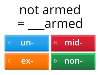 Prefix quiz to non- 