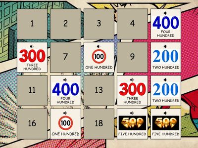 MEMORY GAME - NUMBERS 100 TO 1000 