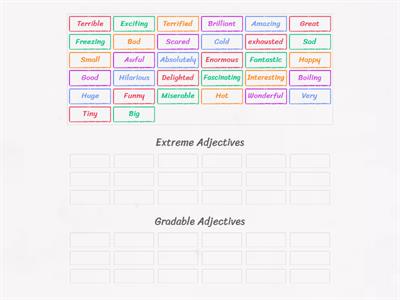 Gradable and non gradable adjectives