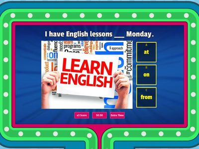 AT ON FROM UNTIL PREPARE 5