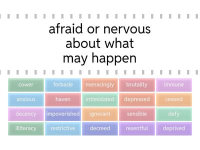 Breadwinner Vocabulary - Find the Match