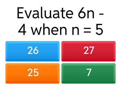 Simplify & Evaluate Algebraic Expressions