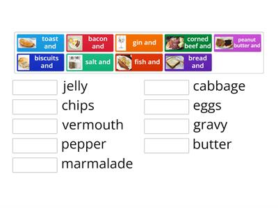 Make up food collacations