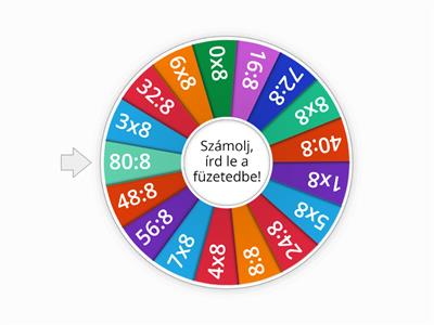 8-as szorzó- és bennfoglaló tábla gyakorlása
