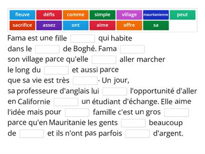 Fama va en Californie - Résumé et compréhension de lecture