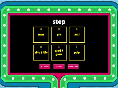GRAPH:  Root Word Spiral Review - GAME SHOW