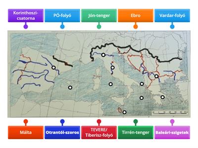 Dél-Európa folyói, tengerek, szorosok, félszigetek és szigetek 1.RÉSZ