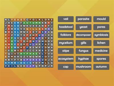 Fungi Wordsearch