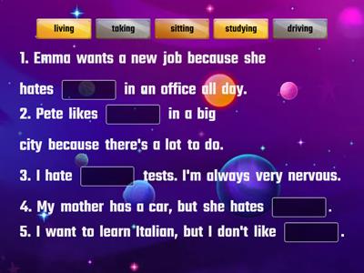 Grammar: like/ love/ hate + verb+ing