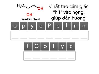 Trờ chơi sắp xếp chữ về thành phần và tác hại của thuốc 