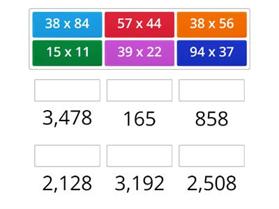 Partial Products 2 digit by 2 digit