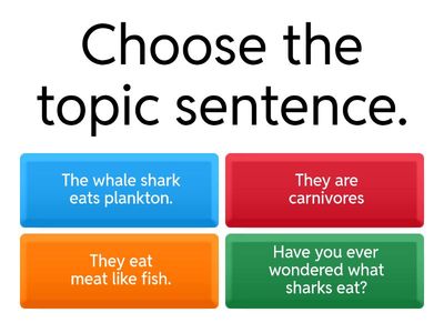 Topic Sentence/Detail Sentence