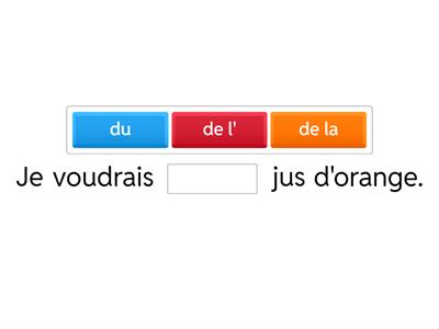 Partitive Article Practice - Du, De La, De l', Des, De