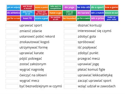 UNIT 10 SPORT Repetyrorium ósmoklasisty zwroty