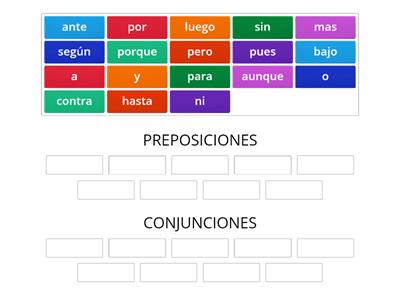 PREPOSICIONES/CONJUNCIONES