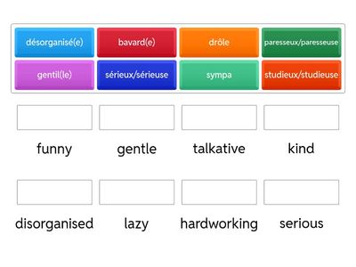 Personality adjectives (French)