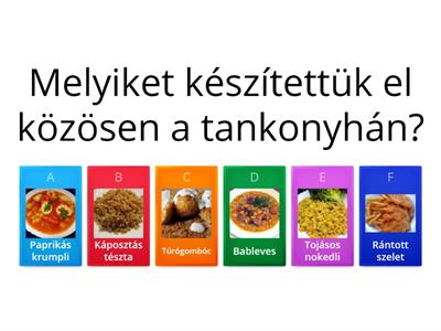 Eddig elkészített ételeink