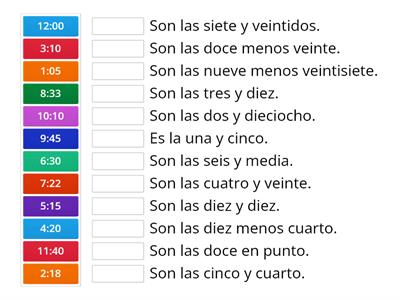 Telling time Spanish 1