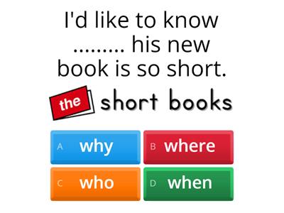 Embedded Questions: Choose the correct option to complete the statement.