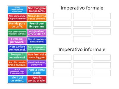 Imperativo formale o informale?