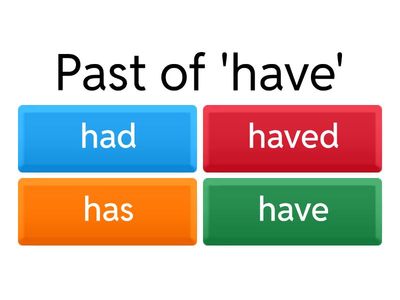 1st Set of verbs in past.