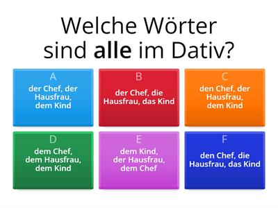 Dativ und Präpositionen: Test