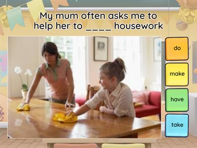 Collocations Do, make, have, take quiz