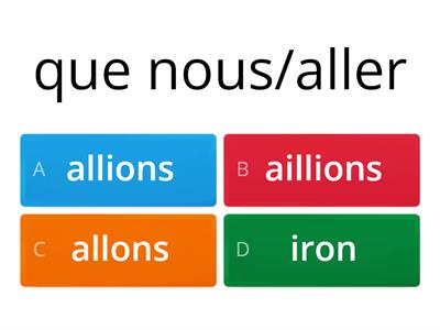 Le Subjonctif formation