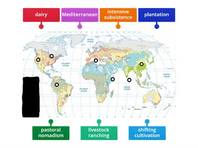 5.6 Map: Agric Production Regions-Identify the predominant form of agriculture in the regions shaded the same color.