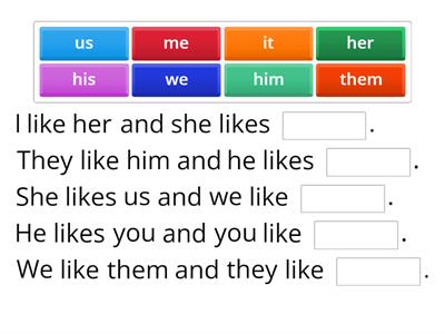 Subject and object pronouns
