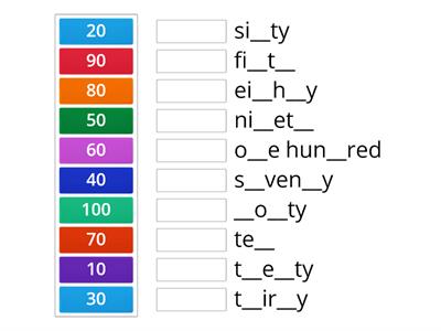 spell and match the numbers! 