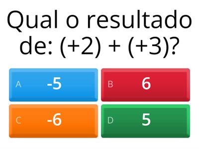 Soma e subtração com números positivos e negativos