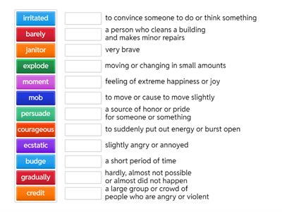 The Story of Ruby Bridges Vocabulary Matching