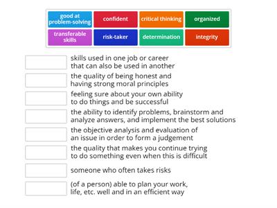 /don't use/ BP B1, 1.1 (transferable skills, 2)