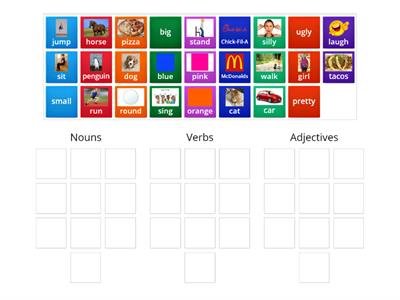 Noun,Verb,Adjective Sort 