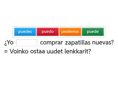 Täydennä poder-verbin sopiva muoto