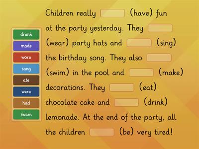 Past Simple Tense (irregular verbs)