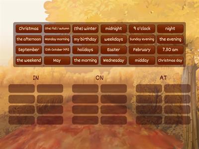 PREPOSITIONS of TIME (in / on / at)