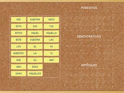 DEMOSTRATIVOS, POSESIVOS Y ARTÍCULOS