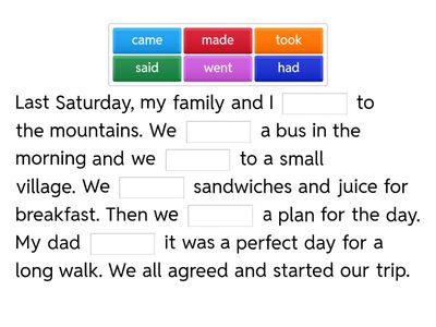 Irregular verbs 1 (GG2, Unit 6.3)