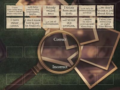 Error correction.  Sort the phrases and correct the wrong ones.