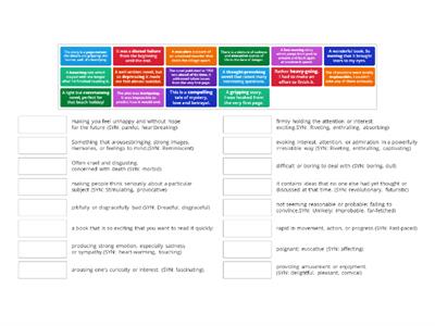 Adjectives to describe books - New English File Advanced Unit 3B