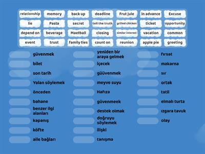 8.sınıf ingilizce 1.ünüte kelimeler 4